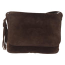 CHANEL Shoulder Bag Suede Brown CC Auth 209651A-2