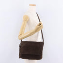 CHANEL Shoulder Bag Suede Brown CC Auth 209651A-27