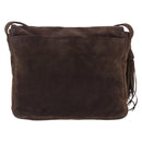 CHANEL Shoulder Bag Suede Brown CC Auth 209651A-3