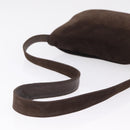 CHANEL Shoulder Bag Suede Brown CC Auth 209651A-7
