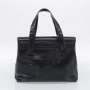 PRADA Boston Bag Hand Bag Nylon Patent 2 Set Black Navy Auth 209655-10