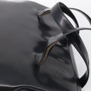 PRADA Boston Bag Hand Bag Nylon Patent 2 Set Black Navy Auth 209655-13