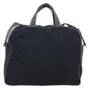 PRADA Boston Bag Hand Bag Nylon Patent 2 Set Black Navy Auth 209655-3