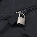 PRADA Boston Bag Hand Bag Nylon Patent 2 Set Black Navy Auth 209655-7