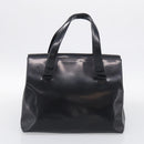 PRADA Boston Bag Hand Bag Nylon Patent 2 Set Black Navy Auth 209655-9
