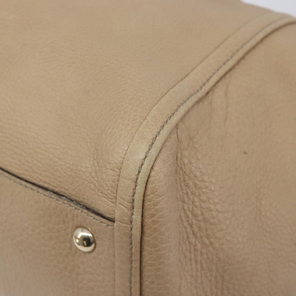 GUCCI Soho Hand Bag Leather Beige Gold Tone 282309 Auth 209658V