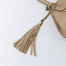 GUCCI Soho Hand Bag Leather Beige Gold Tone 282309 Auth 209658V-14
