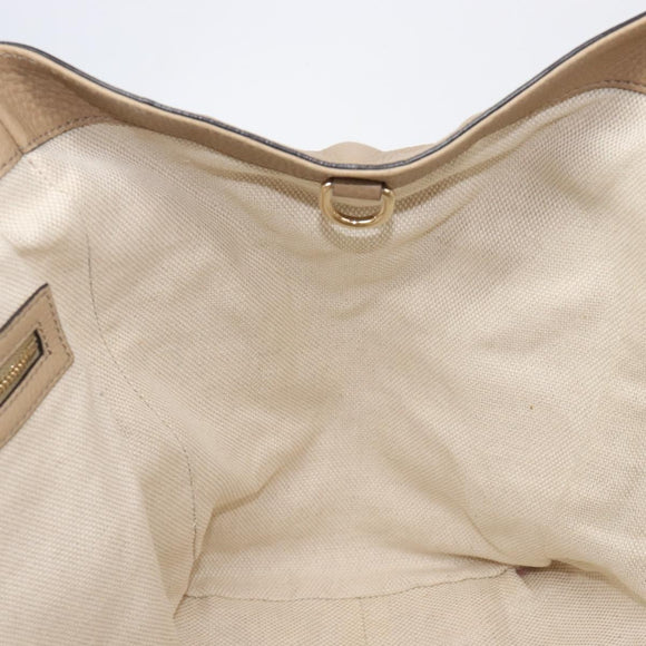 GUCCI Soho Hand Bag Leather Beige Gold Tone 282309 Auth 209658V