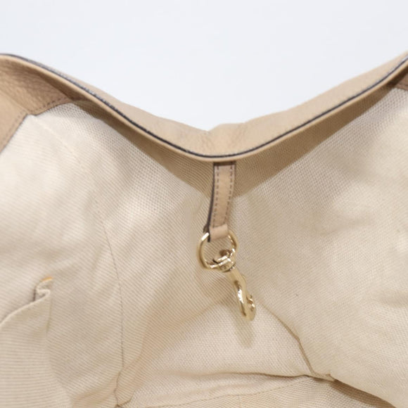 GUCCI Soho Hand Bag Leather Beige Gold Tone 282309 Auth 209658V
