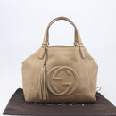 GUCCI Soho Hand Bag Leather Beige Gold Tone 282309 Auth 209658V-24
