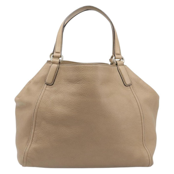 GUCCI Soho Hand Bag Leather Beige Gold Tone 282309 Auth 209658V