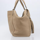 GUCCI Soho Hand Bag Leather Beige Gold Tone 282309 Auth 209658V-5