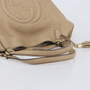 GUCCI Soho Hand Bag Leather Beige Gold Tone 282309 Auth 209658V-7
