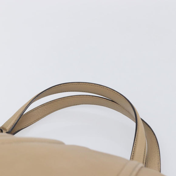 GUCCI Soho Hand Bag Leather Beige Gold Tone 282309 Auth 209658V