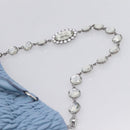 Miu Miu Matelasse Chain Shoulder Bag Leather 2way Light Blue Silver Auth 209659M-15