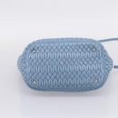 Miu Miu Matelasse Chain Shoulder Bag Leather 2way Light Blue Silver Auth 209659M-14