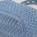 Miu Miu Matelasse Chain Shoulder Bag Leather 2way Light Blue Silver Auth 209659M-18
