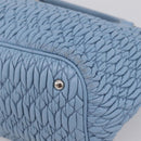 Miu Miu Matelasse Chain Shoulder Bag Leather 2way Light Blue Silver Auth 209659M-20