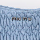 Miu Miu Matelasse Chain Shoulder Bag Leather 2way Light Blue Silver Auth 209659M-20