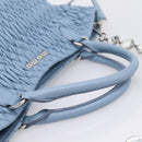 Miu Miu Matelasse Chain Shoulder Bag Leather 2way Light Blue Silver Auth 209659M-7