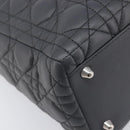 Christian Dior Lamb Skin Canage Lady Dior Hand Bag 2way Gray Auth 209660SAV-16