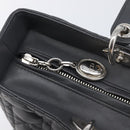 Christian Dior Lamb Skin Canage Lady Dior Hand Bag 2way Gray Auth 209660SAV-19