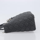 Christian Dior Lamb Skin Canage Lady Dior Hand Bag 2way Gray Auth 209660SAV-5