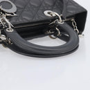 Christian Dior Lamb Skin Canage Lady Dior Hand Bag 2way Gray Auth 209660SAV-7
