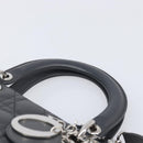 Christian Dior Lamb Skin Canage Lady Dior Hand Bag 2way Gray Auth 209660SAV-8