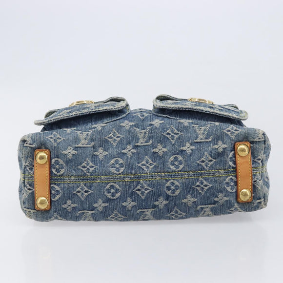 LOUIS VUITTON Monogram Denim Buggy PM Shoulder Bag Blue M95049 LV Auth 209662V