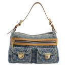 LOUIS VUITTON Monogram Denim Buggy PM Shoulder Bag Blue M95049 LV Auth 209662V-2