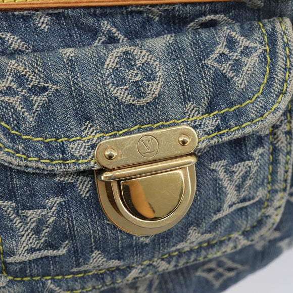 LOUIS VUITTON Monogram Denim Buggy PM Shoulder Bag Blue M95049 LV Auth 209662V
