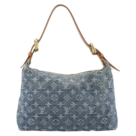 LOUIS VUITTON Monogram Denim Buggy PM Shoulder Bag Blue M95049 LV Auth 209662V