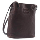 Miu Miu Shoulder Bag Leather Brown Auth 209665V-1