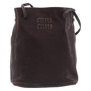 Miu Miu Shoulder Bag Leather Brown Auth 209665V-2