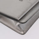 PRADA Chain Shoulder Bag Leather Silver Auth 209667A-10