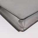 PRADA Chain Shoulder Bag Leather Silver Auth 209667A-12