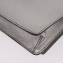 PRADA Chain Shoulder Bag Leather Silver Auth 209667A-13