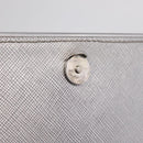 PRADA Chain Shoulder Bag Leather Silver Auth 209667A-16