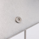 PRADA Chain Shoulder Bag Leather Silver Auth 209667A-17