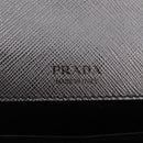 PRADA Chain Shoulder Bag Leather Silver Auth 209667A-18