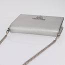 PRADA Chain Shoulder Bag Leather Silver Auth 209667A-6