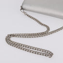 PRADA Chain Shoulder Bag Leather Silver Auth 209667A-7