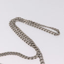 PRADA Chain Shoulder Bag Leather Silver Auth 209667A-8