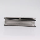 PRADA Chain Shoulder Bag Leather Silver Auth 209667A-9