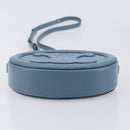 CELINE Triomphe Shoulder Bag Leather Light Blue Gold Tone Auth 209669M-10