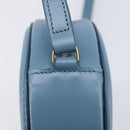 CELINE Triomphe Shoulder Bag Leather Light Blue Gold Tone Auth 209669M-15