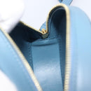 CELINE Triomphe Shoulder Bag Leather Light Blue Gold Tone Auth 209669M-20