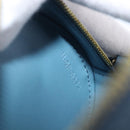 CELINE Triomphe Shoulder Bag Leather Light Blue Gold Tone Auth 209669M-23