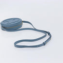 CELINE Triomphe Shoulder Bag Leather Light Blue Gold Tone Auth 209669M-7